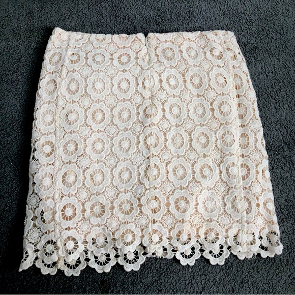 New Joe Fresh cream cotton lace eyelet mini skirt 0 XS - Picture 2 of 6